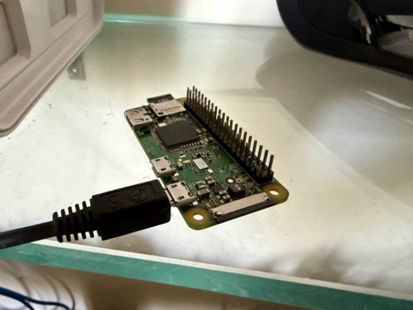 My Raspberry PI Zero W, hosting this instance, in its current position. Powered by an USB cable coming from the switch.