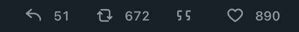 Screenshot showing the post’s engagement figures: 51 replies, 672 boosts, 55 quotes, and 890 favourites. For each reply, it re-generated the blog, too.
