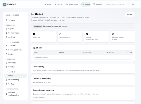 Admin / queue management